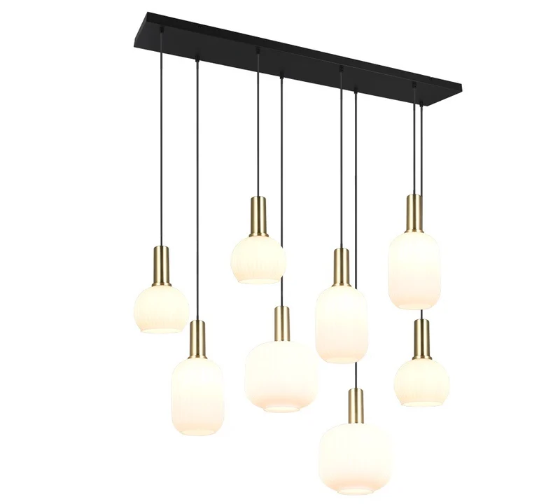 Lámpara de techo colgante Trio Diva 8 luces bronce mate 150cm 319800808