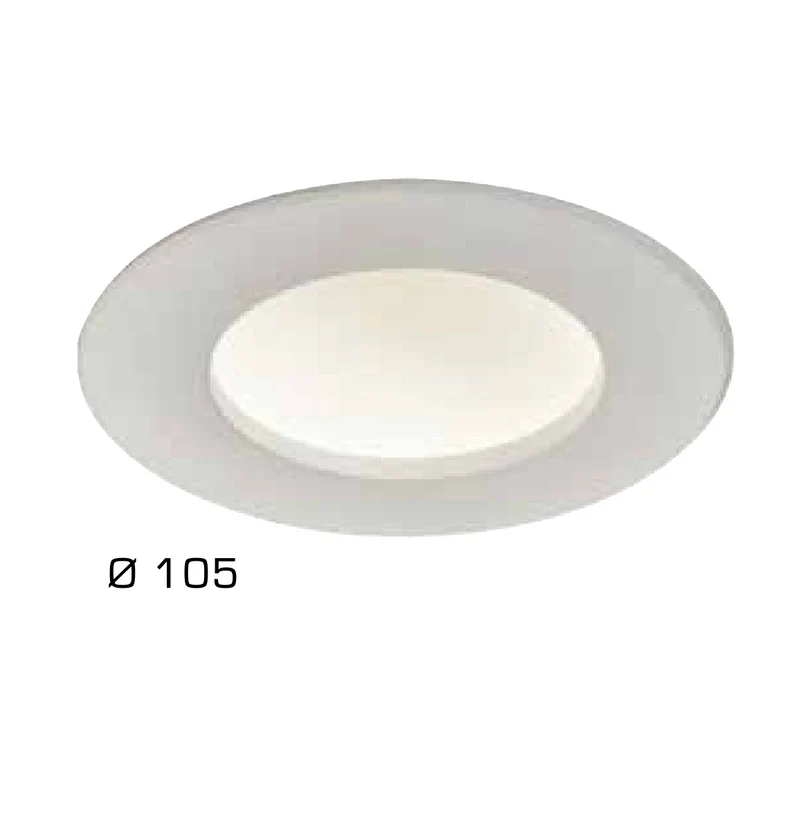 Incolamp Downlight LED aluminio blanco cóncavo 8W 4000K Ø10,5cm 2044-N