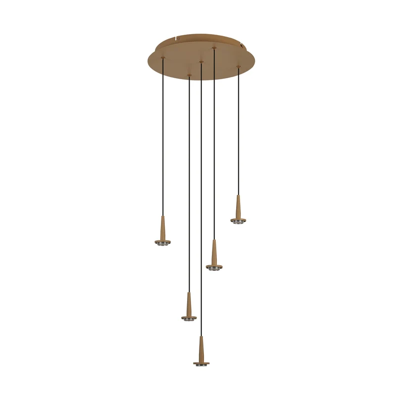 Mantra Andromeda Lámpara de techo colgante 5xLED 5W 3000K W/T Cristal oro 8932