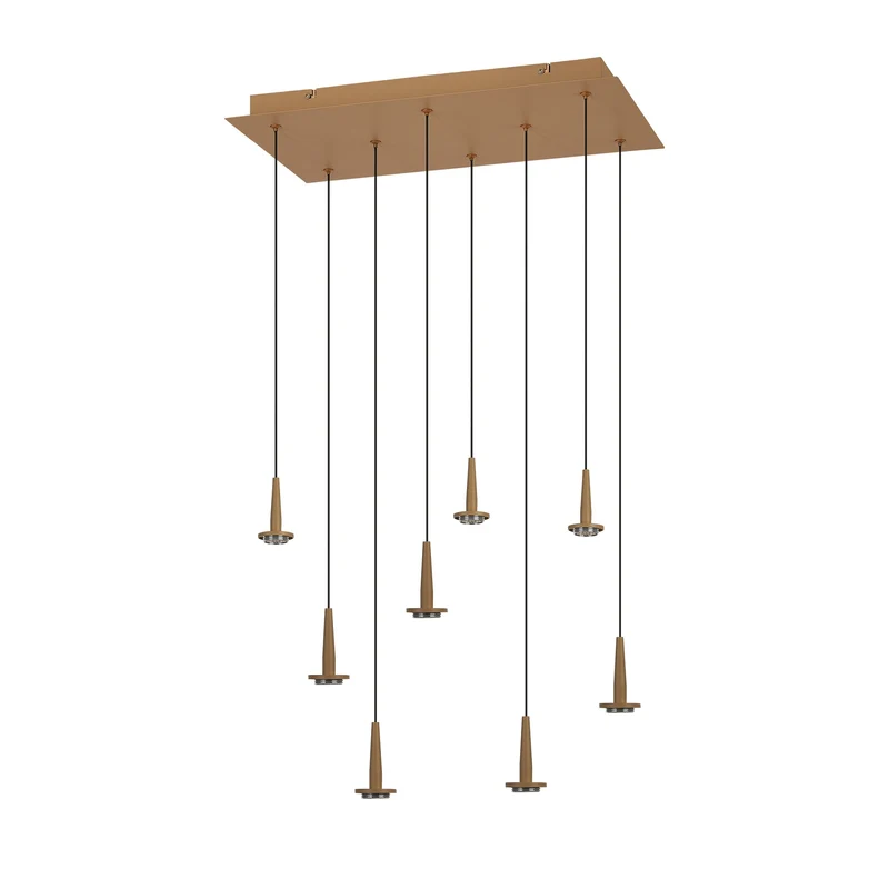 Mantra Andromeda Lámpara de techo colgante Cuadrado 8xLED 5W 3000K W/T Cristal oro 8934
