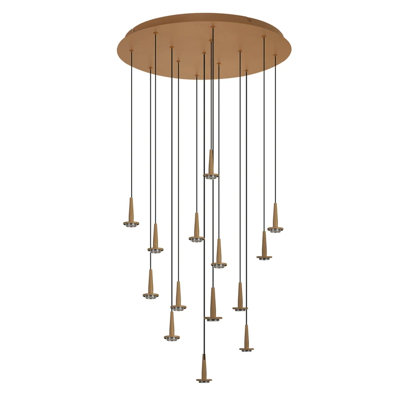 Mantra Andromeda Lámpara de techo colgante redondo 14xLED W/T cristal oro 8935