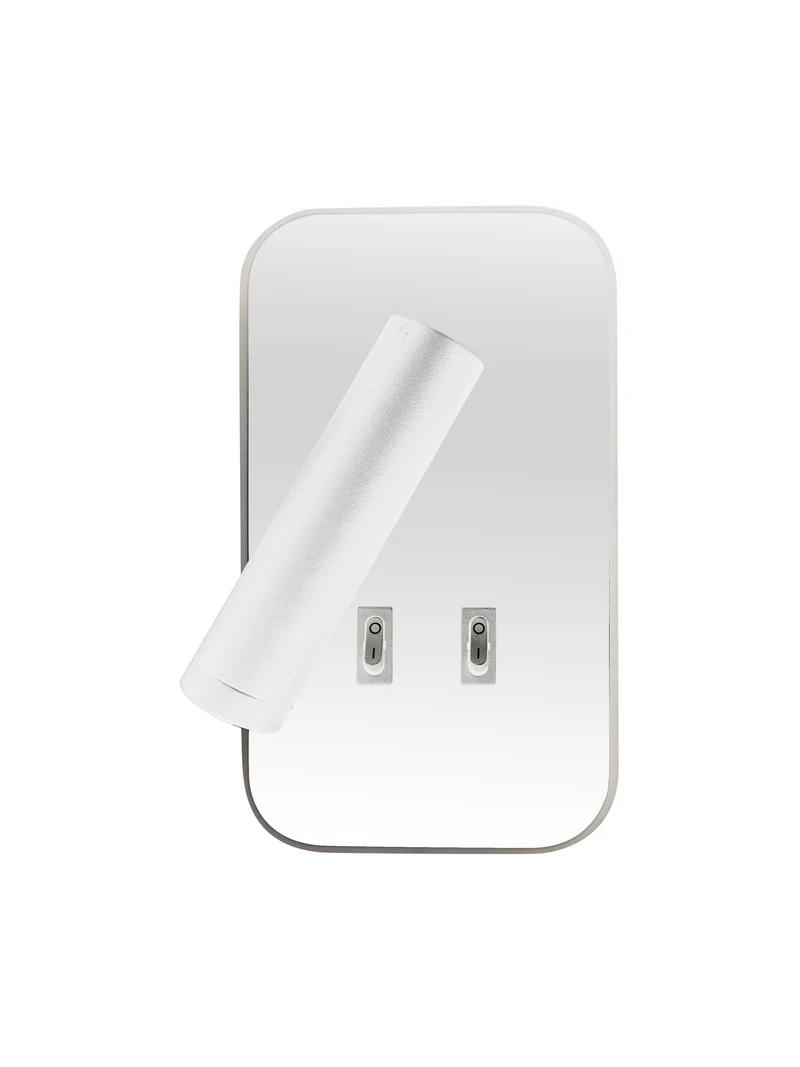 Aplique LED de pared con lector orientable y USB blanco 8616