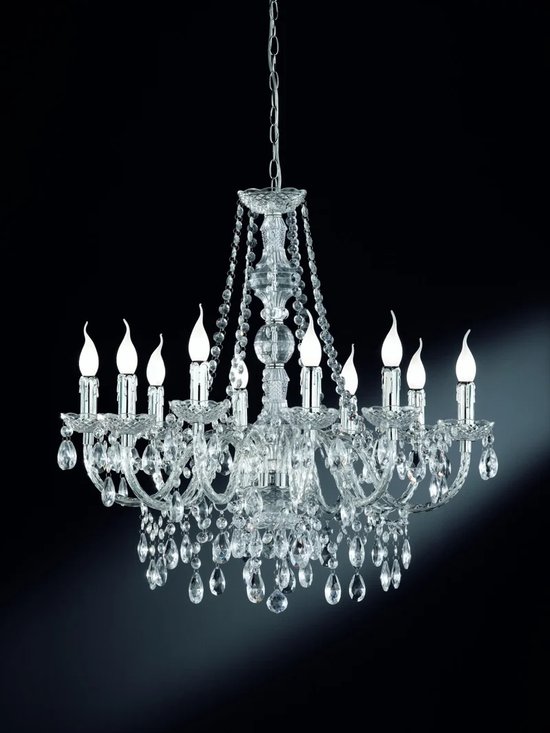 Lámpara Trio Lüster 10 luces cromo Ø76cm R1170-00
