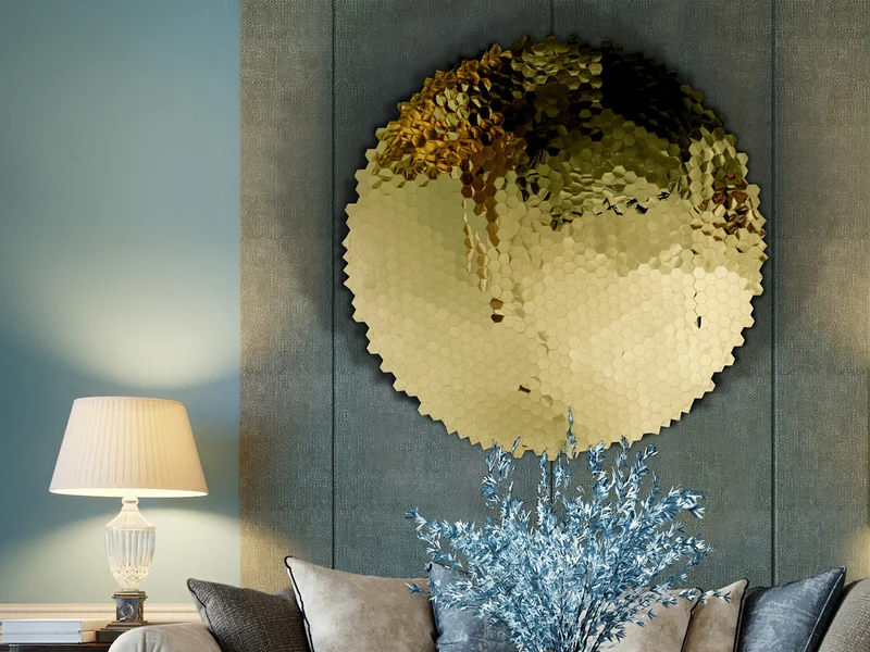 Bajorrelieve bolas Schuller Matrix dorado brillo acero inoxidable con mando