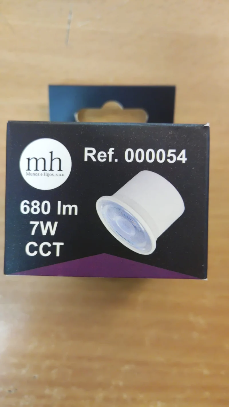 Muñoz Bombilla LED compacta GU10 7W CCT 3000K-4000K-6000K 680lm transparente 000054