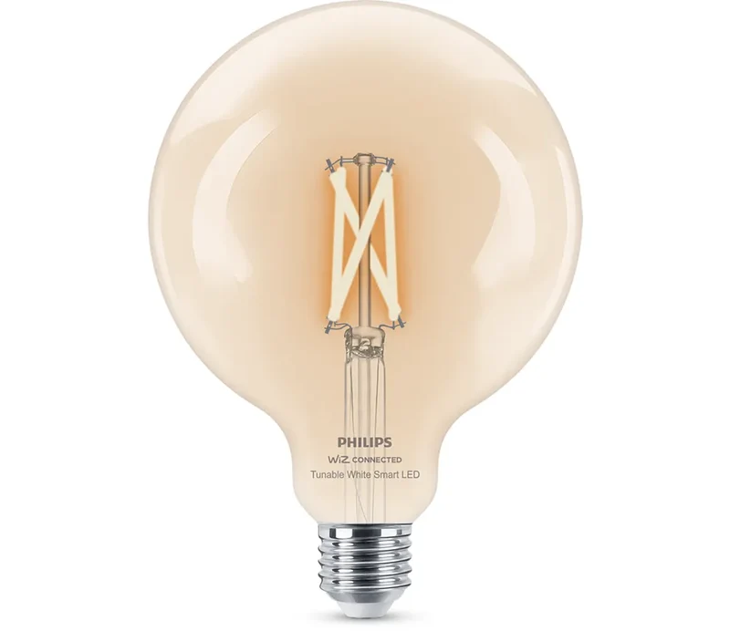 Philips Bombilla LED smart WiZ filamento E27 globo con wifi y Bluetooth G125 7W 60W 927-65 3721