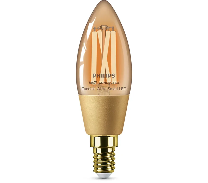 Philips Bombilla LED smart WiZ Vela E14 25W 927-65CL WiFi Bluetooth color luz regulable