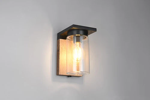 Aplique de exterior Trio Ardila imitación madera sensor crepuscular IP44 211660135