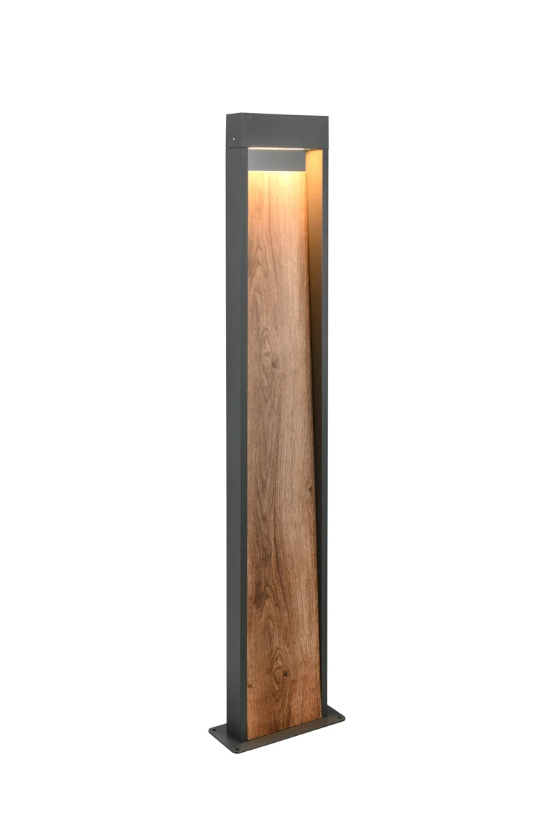 Baliza de exterior Trio Salmon LED imitación madera 3000K IP44 100cm 446960135