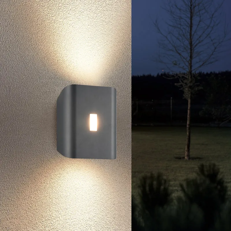 Aplique de exterior Trio Santerno LED antracita arriba y abajo IP54 246660342