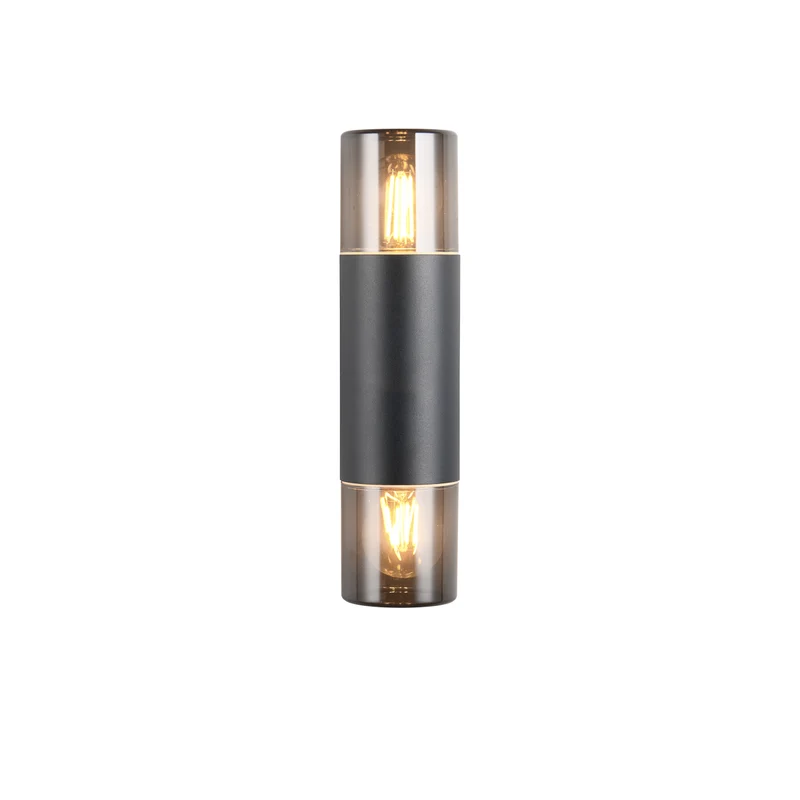 Aplique de exterior Trio Hoosic 2 luces negro mate arriba y abajo IP44 33cm 224060232