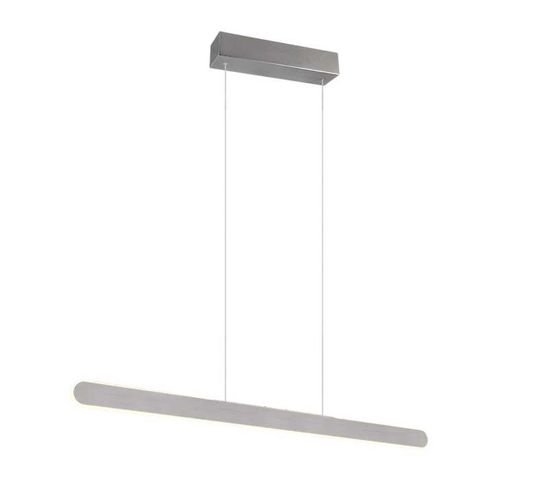 Lámpara de techo colgante Trio Helios LED aluminio pulido CCT regulable táctil 150cm 343310105