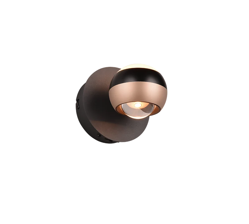 Aplique de pared Trio Orbit LED negro mate regulable arriba y abajo 244410132