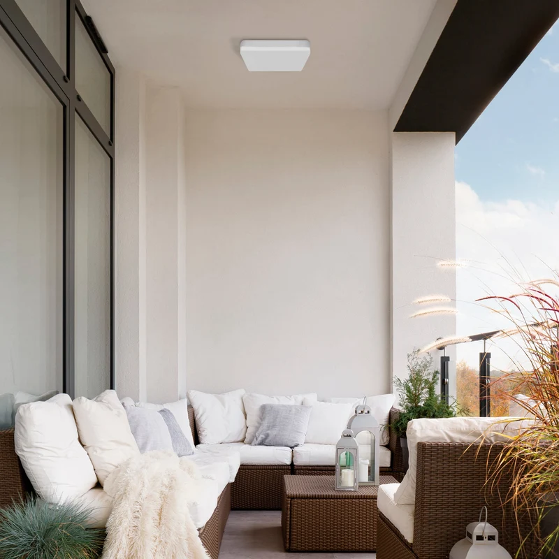 ACB Plafón LED exterior cuadrado blanco 24W 4000K IP54 sensor movimiento regulable P351213BMS