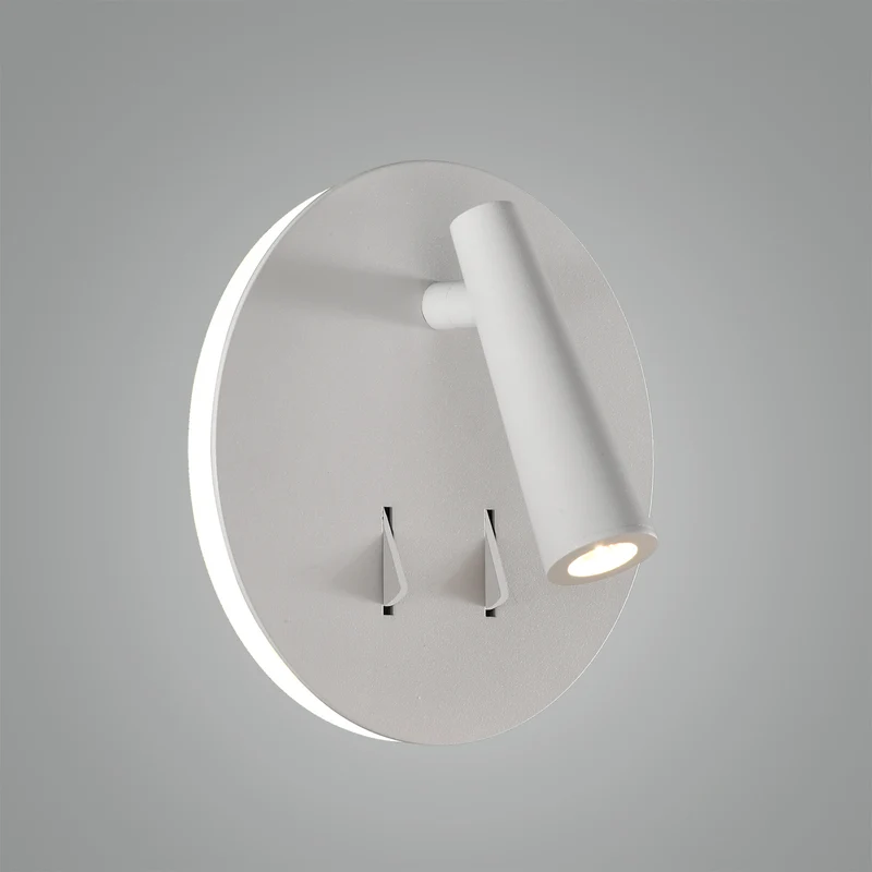 ACB Panau aplique LED 6W 3000K + 3W 3000K dos interruptores orientable blanco texturado