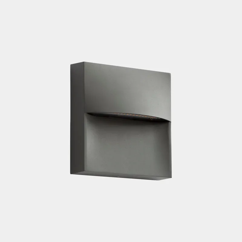 Aplique de exterior LedsC4 Sam LED gris urbano CCT regulable IP66 14cm 05-E059-Z5-EH