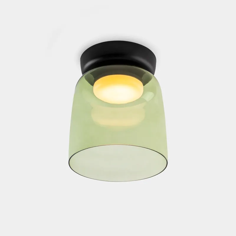 Plafón LedsC4 Levels LED negro verde CCT regulable Ø22cm 15-A131-05-08