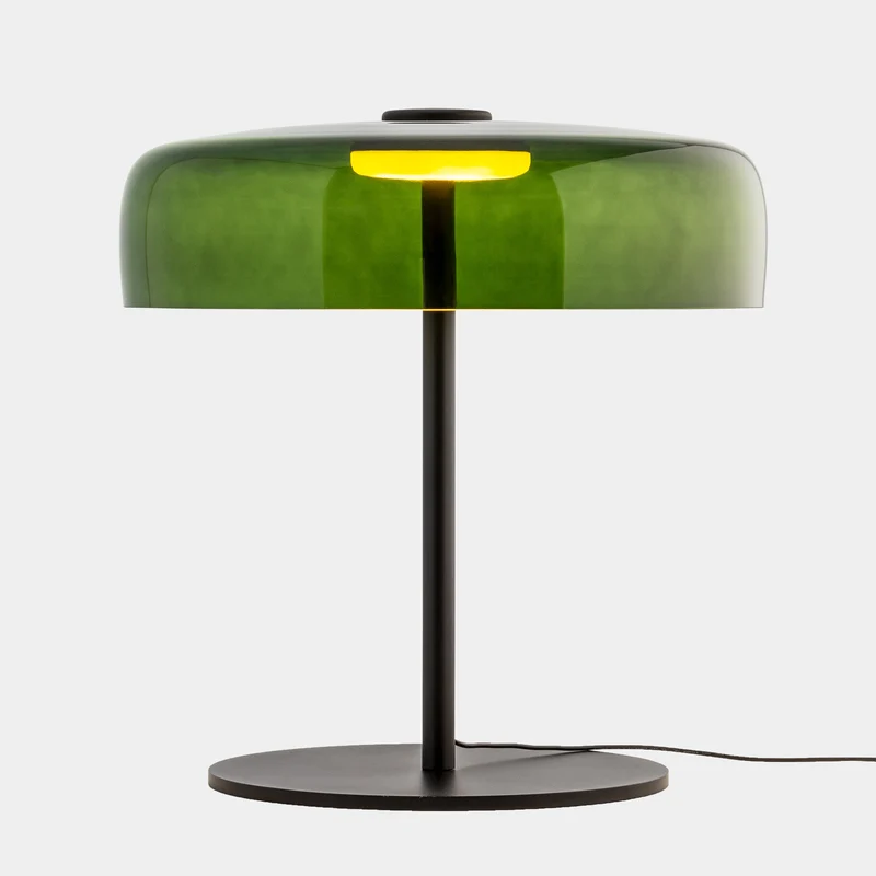Lámpara de sobremesa LedsC4 Levels LED negro verde CCT regulable 3 pasos Ø42cm 10-A004-05-08