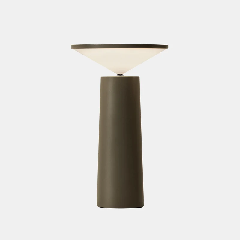 Lámpara de sobremesa LedsC4 Cocktail LED gris oliva satinado 2700K táctil 10-8327-EX-EX