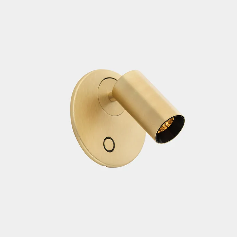 Aplique de pared con lector LedsC4 Chic LED oro mate 2700K táctil 05-8509-DN-DN