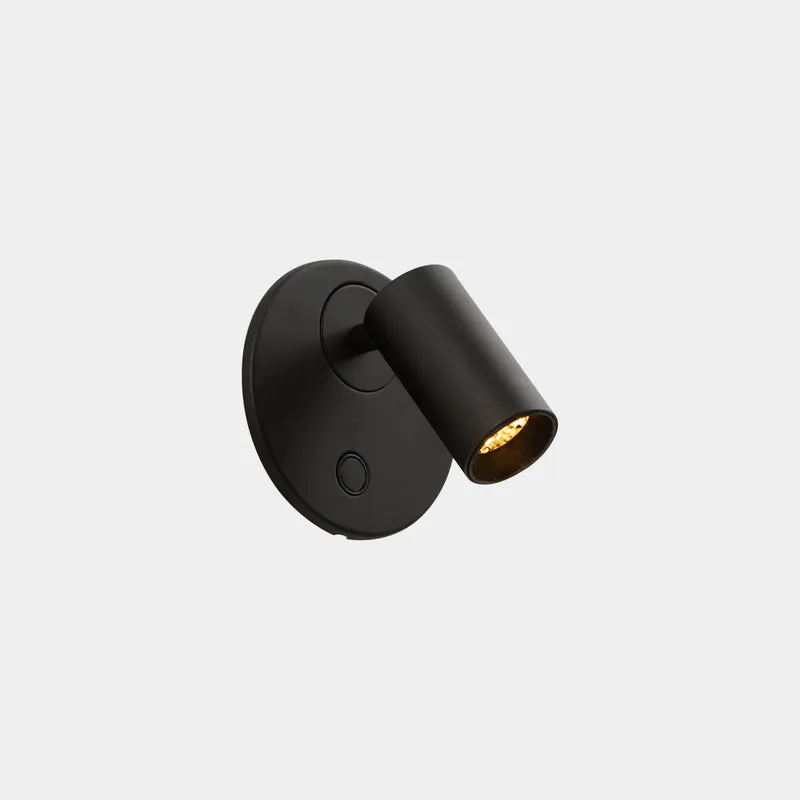Aplique de pared con lector LedsC4 Chic LED negro 2700K táctil 05-8509-05-05