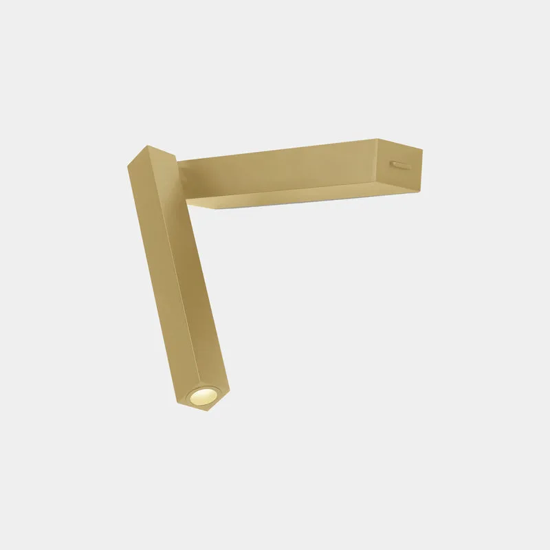 Aplique de pared con lector LedsC4 Hall Slim Reader LED oro mate 2700K 05-8510-DN-DN