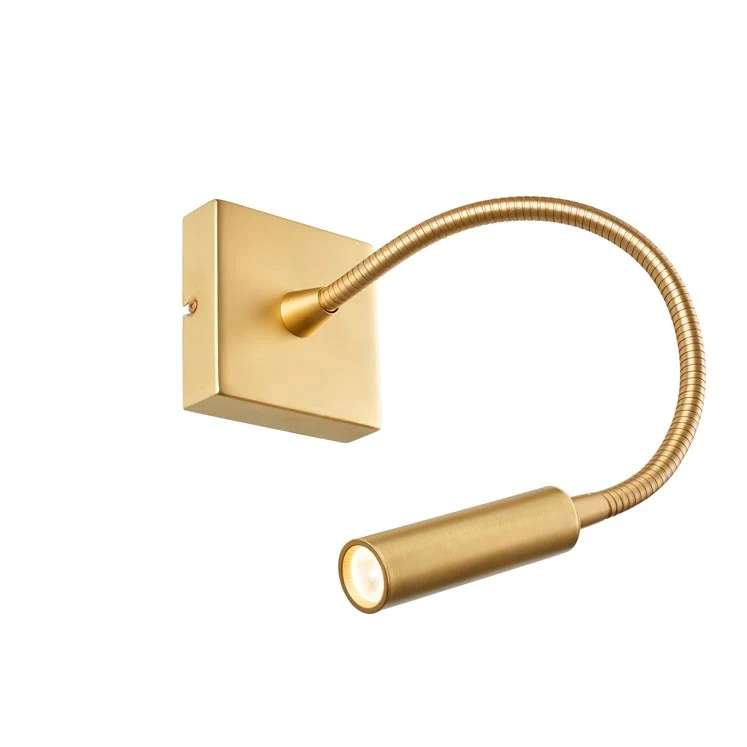 Aplique de pared con lector LedsC4 Tip LED oro mate 3000K táctil 05-5296-DN-DN