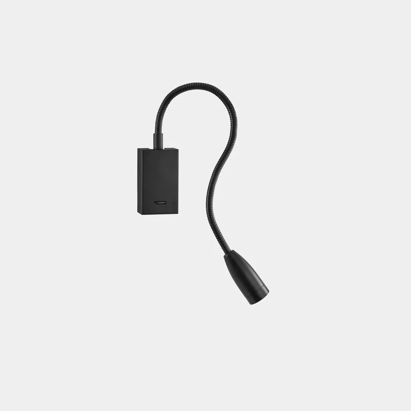 Aplique de pared con lector LedsC4 Bed Rectangular LED negro 3000K 05-2831-05-05