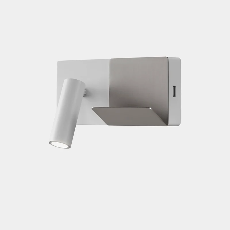 Aplique de pared con lector LedsC4 E-lamp Mini LED blanco 2700K 05-8329-14-81