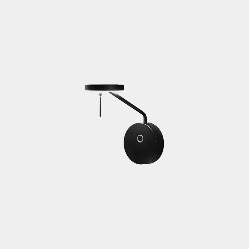 Aplique de pared con lector LedsC4 Invisible Reader Short LED negro matizado 05-7382-05-05