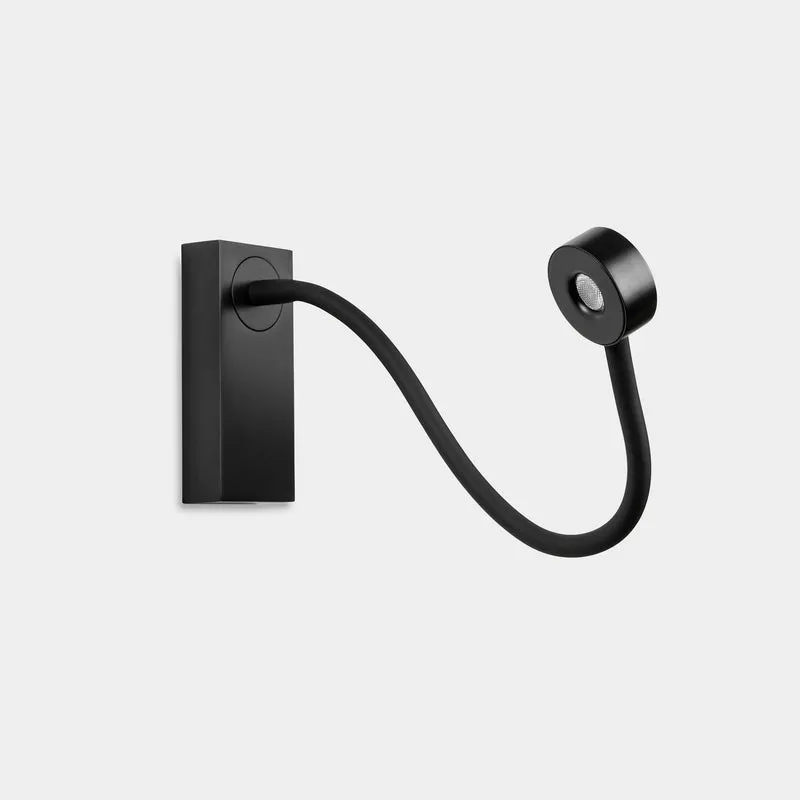 Aplique de pared con lector LedsC4 Link Surface LED negro 2700K táctil 05-7366-05-05