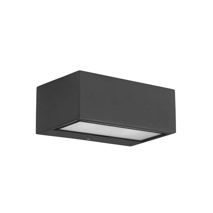 Aplique de exterior LedsC4 Nemesis Aluminium E27 gris urbano mate IP66 22cm 05-9649-Z5-T2