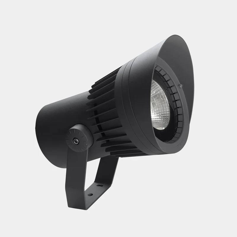 Proyector de exterior LedsC4 Hubble Cob Led gris urbano 2700K IP65 Ø17,5cm 05-E101-Z5-CK