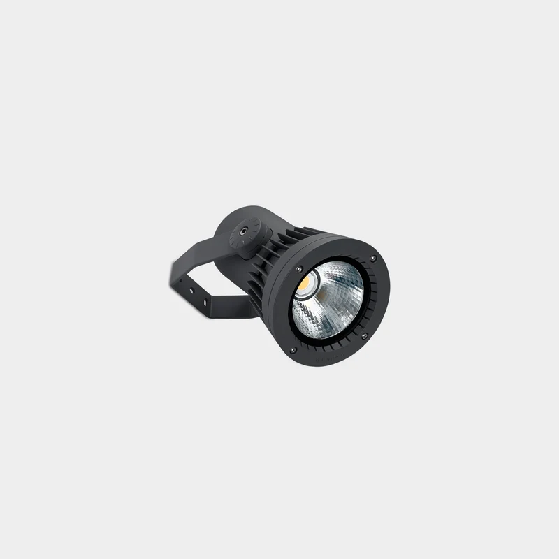 Proyector de exterior LedsC4 Hubble Cob Led gris urbano 3000K IP66 Ø12,6cm 05-9989-Z5-CL
