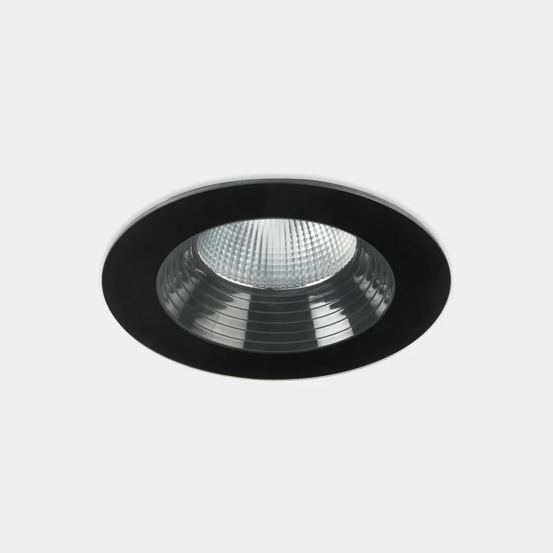 Downlight de exterior LedsC4 Dako Fixed LED negro 3000K IP66 Ø17,5cm 15-E036-05-CL