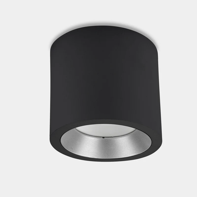 Plafón de exterior LedsC4 Cosmos Led gris urbano 4000K IP66 Ø12,6cm 15-9790-Z5-CM
