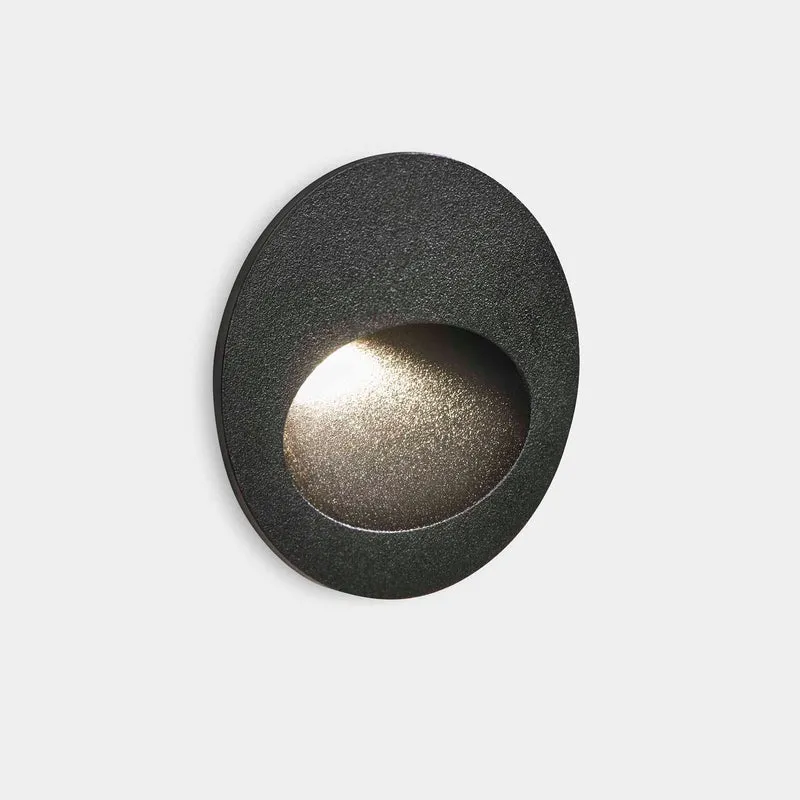 Empotrable de pared LedsC4 Bat Round Oval LED gris urbano 3000K IP66 05-E108-Z5-CL