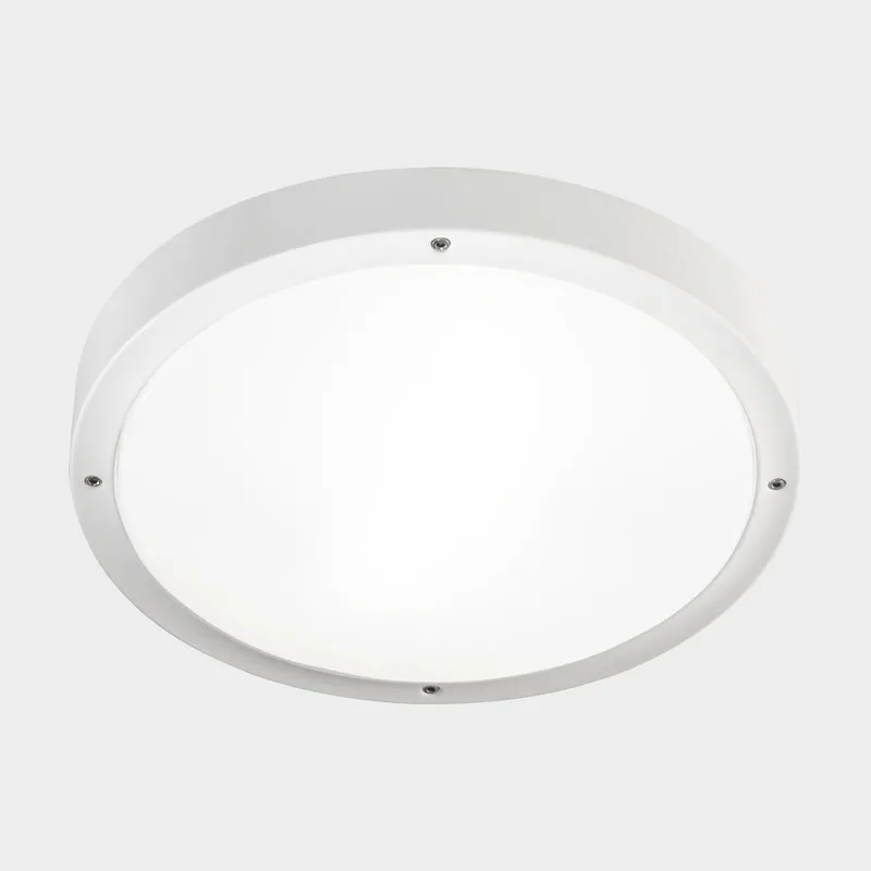Plafón de exterior LedsC4 Basic LED blanco matizado CCT regulable IP66 Ø36cm 15-E050-14-EH