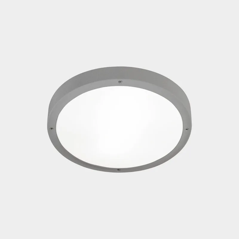 Plafón de exterior LedsC4 Basic LED gris matizado CCT regulable IP66 Ø26cm 15-E049-34-EH