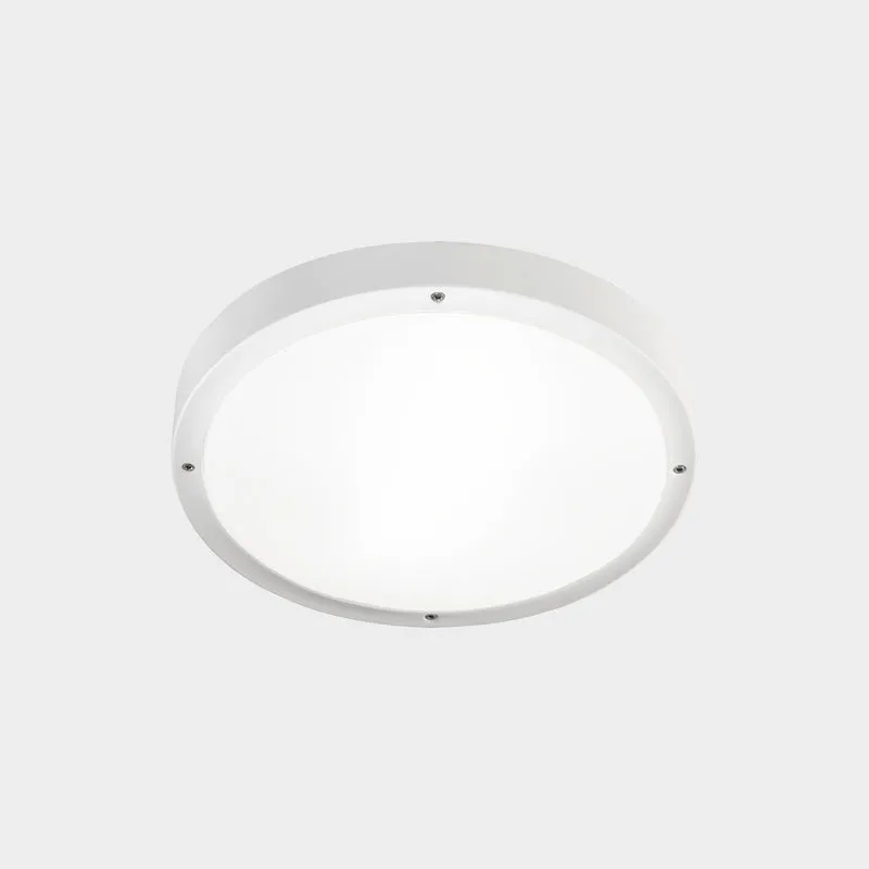 Plafón de exterior LedsC4 Basic LED blanco matizado CCT regulable IP66 Ø26cm 15-E049-14-EH