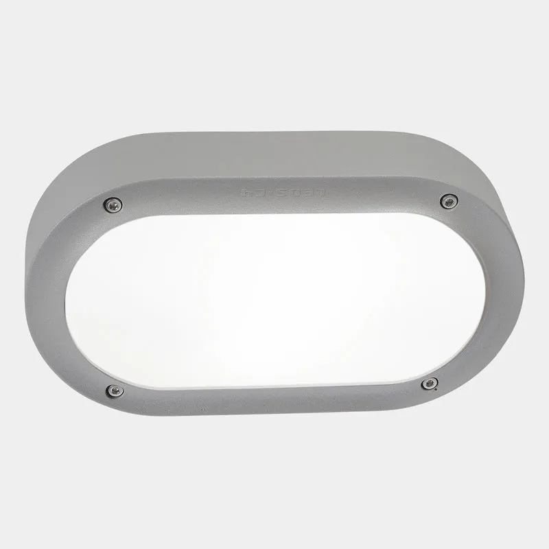 Aplique de exterior LedsC4 Basic Oval E27 gris IP65 05-9886-34-M1
