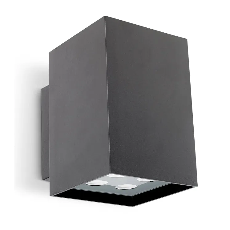Aplique de exterior LedsC4 Afrodita Power Led Double Emission LED gris urbano 05-9773-Z5-37