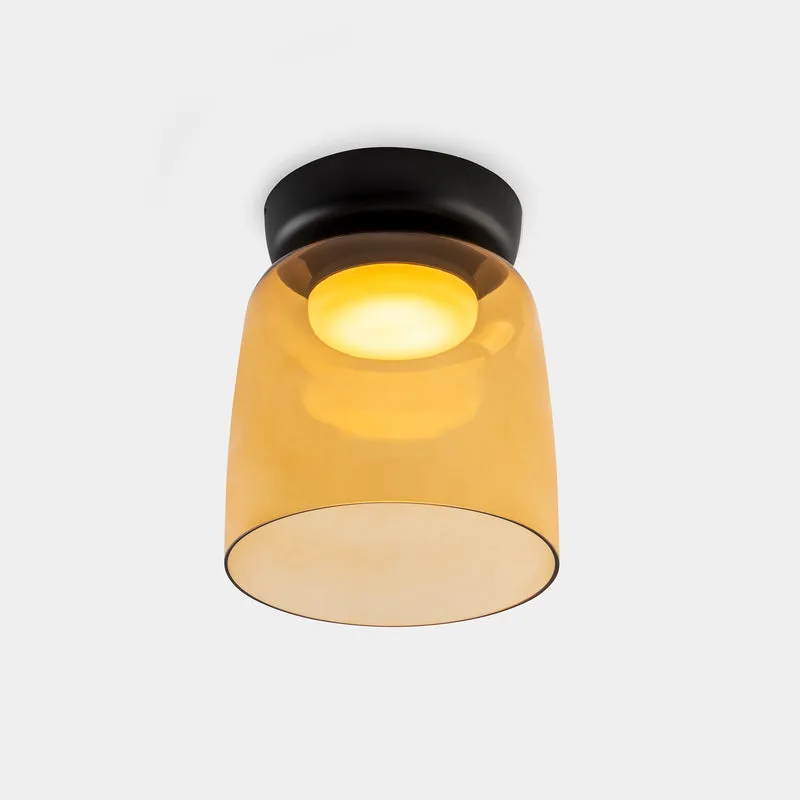 Plafón LedsC4 Levels LED negro ámbar CCT regulable DALI Ø22cm 15-A137-05-15