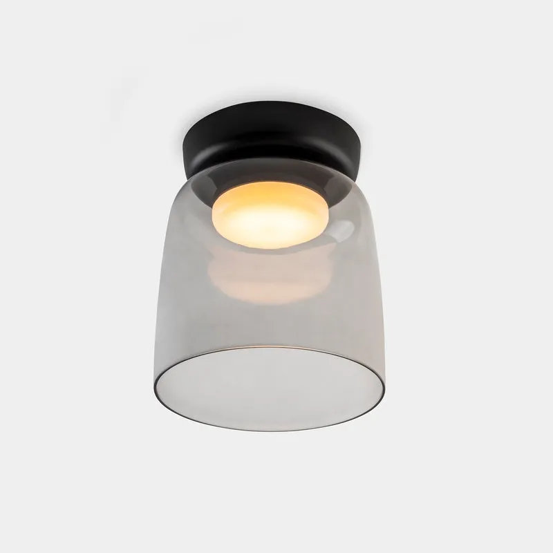 Plafón LedsC4 Levels LED negro fumé CCT regulable DALI Ø22cm 15-A137-05-12