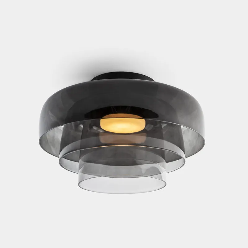 Plafón LedsC4 Levels Ceiling LED 3 luces negro fumé CCT regulable Ø42+Ø32+Ø22cm 15-A136-05-12