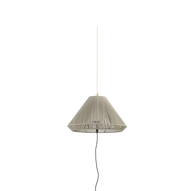 Lámpara colgante de exterior Faro Saigon 72cm E27 LED gris y beige IP65 opal out 71584-09