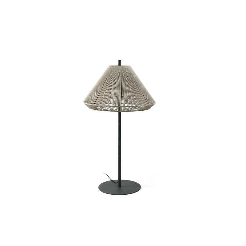 Lámpara de pie de exterior Faro Saigon 120cm E27 LED gris y beige IP65 opal out 71575-09