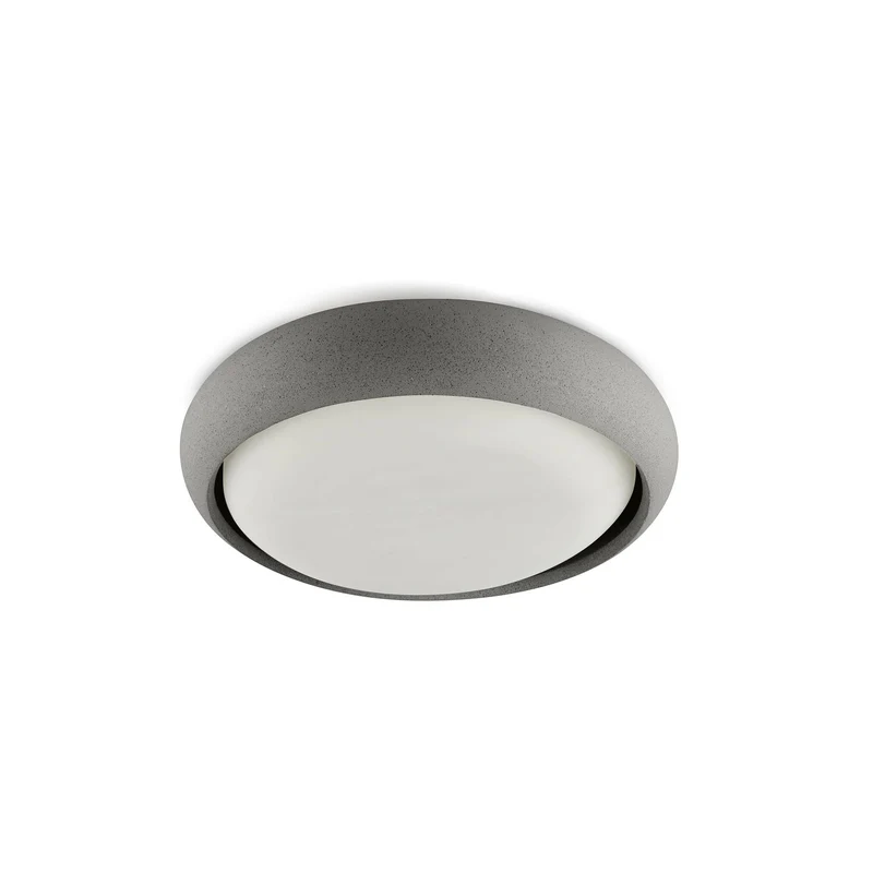 Plafón de exterior Faro Anga LED gris oscuro 2700K IP44 opal 30cm 72355