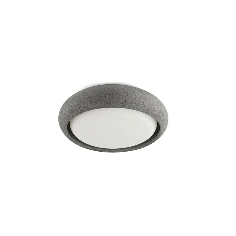 Plafón de exterior Faro Anga LED gris oscuro 2700K IP44 opal 24cm 72353