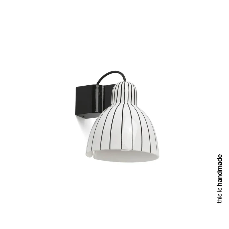 Lámpara de pared aplique Faro Venice E27 LED blanco y negro brillo 64273
